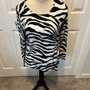 Chicos Size M zebra pullover